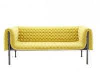 inga sempa ruched sofa in mustard yellow